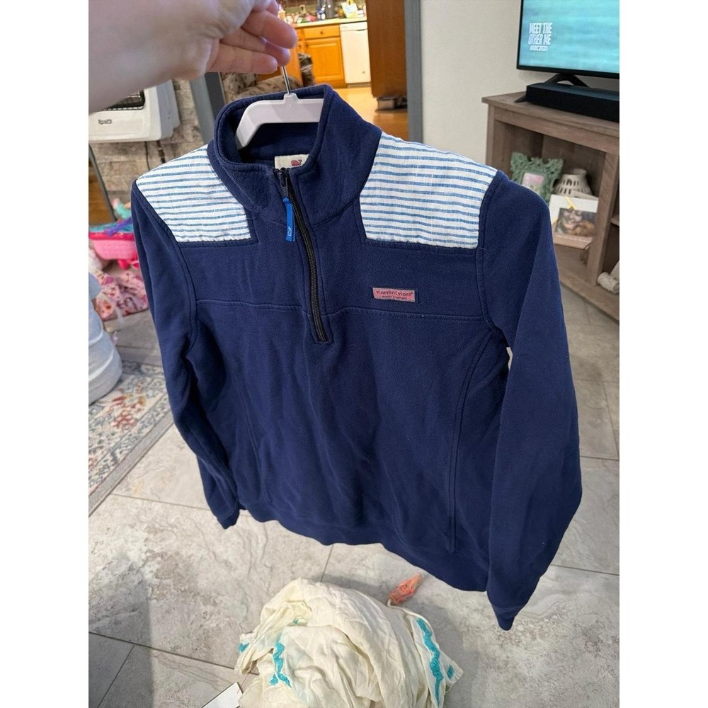 Vineyard Vines Navy Blue Quarter Zip Pullover‎ Sweatshirt women's small